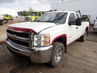 2010 Chevrolet Silverado 2500 HD 4X4 Extended Cab Pickup c/w Vortec 6.0L V8, 6-Spd A/T And LT265/75R16 Tires. Showing 135,339kms. VIN 1GC5KXBGXAZ252905 *Note: Fuel Tank Not Included, Driver Side Mirror Damaged, Dent On Hood, Located Offsite For More Info Contact Shazeeda @ 780-721-4178*   (12125 145 ST NW, Edmonton)