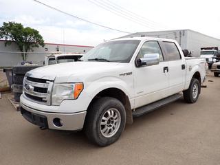 2014 Ford F150 XLT 4X4 Crew Cab Pickup c/w 3.5L V6 Eco Boost, A/T And 265/70R17 Tires. Showing 364,113kms. VIN 1FTFW1ET7EFA63618 *Note: Engine Light On, Rust, Front Drivers Side Damaged, Passenger Side Step Broken, Windshield Cracked, Located Offsite For More Info Contact Shazeeda @ 780-721-4178* (12125 145 ST NW, Edmonton)