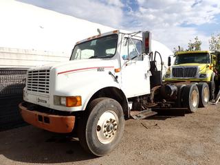 1994 International 4900 DT466 T/A Cab And Chassis c/w Diesel Engine, A/T, Certified Cirus Control System, 10ft Hydraulic Blade, 168in WB And 11R22.5 Tires. Showing 027,425hrs. VIN 1HTSHN2RORH542078 *Note: Boost To Start, Inside Upper Cab Damaged,  Located Offsite For More Info Contact Shazeeda @ 780-721-4178* (12125 145st NW, Edmonton)