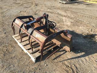 62in Skid Steer Bruch Grapple *Hydraulic Hoses Require Repair*  (HIGH RIVER YARD)