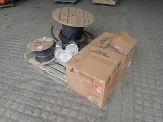 Quantity of Assorted Supplies c/w (2) Turbine Ventilators, Lights, 600V Teck Cable, Cable Wire, Stair Stringers (HIGH RIVER YARD)