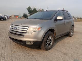 2008 Ford Edge SEL SUV c/w 3.5L V6, Auto, AC, Sunroof, Spare Radiator, 245/60R18 Tires, Showing 331,049kms, VIN 2FMDK48C48BA17441 *Note: Cracked Windshield, Minor Dents on Fender, Rust.* (HIGH RIVER YARD)