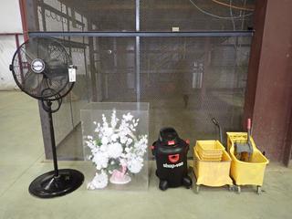 Air King 120V Air Circulator, 10-Gal 120V Shop Vac, (2) Mop Buckets And Floral Decoration (FORT SASKATCHEWAN YARD)