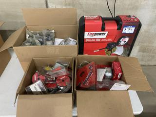 Firepower 160A Spool Gun c/w Euro-Kwik Connector,  Assorted Welding Supplies c/w Welder Cup Goggles, Safety Glasses, Anti-Spatter and Gun Protector, Sheild Cap Bits, Cutting Tips, Large Magnetic Holders, Aluminum Alloy, Welding Wire, Aluminum Alloy, Mig Nozzles, Etc  (HIGH RIVER YARD)