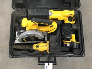 DeWalt 18V 6-1/2in Circular Saw, Work Light and Reciprocating Saw with (1) Battery and (1) Charger (HIGH RIVER YARD)