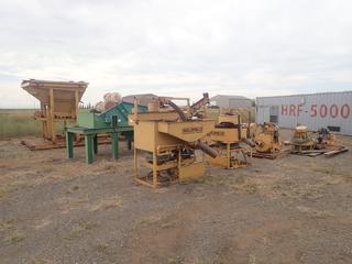 Portable Wash Plant Mining System c/w Velco Dewatering Screen Fine Sizing c/w Water Pumps, Auger Conveyor, Derocker Screens, Shakers, Vibrators, Etc (HIGH RIVER YARD)