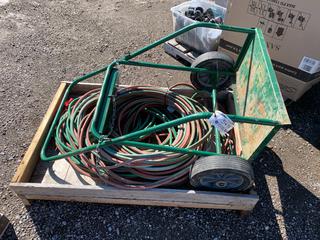 Quantity of Supplies c/w Oxygen and Acetylene Hose, Bottle Cart, Etc (HIGH RIVER YARD)