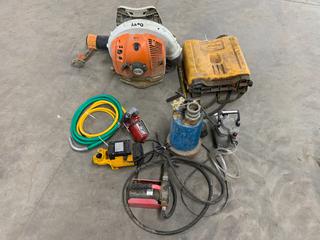 2in Submersible Pump, ZPM 1in Vortex Pump, 3/4in 12V DC Diesel Pump, Fill-Rite 1in Portable Pump, Wild Fire Tank with Hose/Nozzle and Stihl BR700 Leaf Blower *Note Running Condition Unknown* (HIGH RIVER YARD)