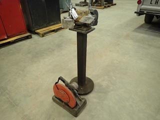 Dewalt DW756 120V 6in Bench Grinder c/w Stand And Makita 2414 115V 14in Cut-Off Saw (FORT SASKATCHEWAN YARD)