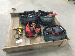 (4) Tool Bags with Contents c/w Chargers, Batteries, Heat Guns, Drill Bits, Etc (HIGH RIVER YARD)