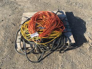 Pallet of Assorted Extension Cords, Welding Cord, Cord with Clamps, Etc (HIGH RIVER YARD)