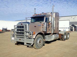 2006 Peterbilt 379 T/A Sleeper Truck Tractor c/w Cummins ISX 475 15L Diesel, 18-Spd Eaton Fuller, Webasto Preheat, 3 1/2ft Sleeper, 56,860lb GVWR, 12,860lb Fronts, 22,000lb Rears, 244in WB And 11R24.5 Tires. CVIP 03/2025. Showing 11,881hrs, 388,583kms. VIN 1XP5D49X16D871720 