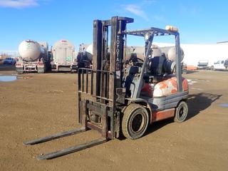 Toyota 52-6FGU30 5000lb Cap. LPG Forklift c/w 4ft Forks, 3-Stage Mast And Side Shift. Showing 14,090hrs. SN 61168