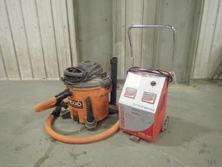 Solar Octane Series 6/12/24V Battery Charger w/ Engine Starter And Ridgid 120V 12-Gal Shop Vac