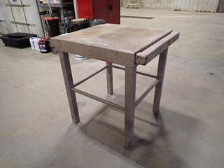 30in X 30in X 36in Steel Shop Table w/ Side Extensions And 60in Overall Length 