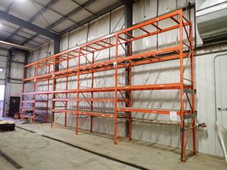 Qty Of Pallet Racking Includes: (6) 16ft Uprights, (46) 9ft Crossbeams And (26) Shelves *Note: Buyer Responsible For Dismantle And Removal*