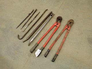 (2) 36in Bolt Cutter c/w Pry Bars And Winch Bars