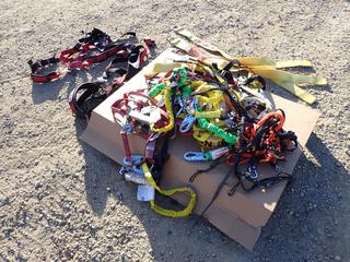 Qty Of Miller, Sala And Maynard Shock Absorbing Lanyards, Connector Straps, Safety Harnesses, Caution Tape And Assorted Supplies