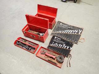 (2) Toolboxes c/w Tie Wire, Allen Keys, Hand Saw, Test Light, Steel Brush, Tape And (2) Wrench Sets