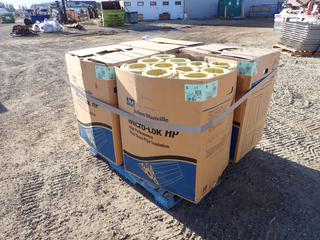 Qty Of (4) Boxes Of Johns Manville Approx. 3ft X 5in  High Performance Fiber Glass Pipe Insulation