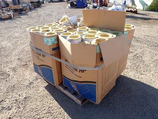 Qty Of (4) Boxes Of Johns Manville Approx. 3ft X 5in  High Performance Fiber Glass Pipe Insulation