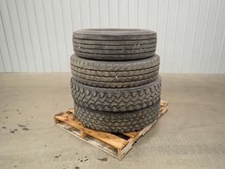 (1) Firestone 11R24.5 Tire, (1) Goodyear 11R22.5 Tire, (1) Bridgestone 275/70R22.5 Tire And (1) Bridgestone 11R24.5 Tire