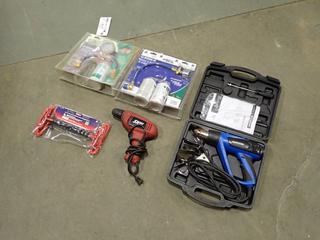 Skil 3/8in Drill, Mastercraft 120V Heat Gun, A/C Recharge Kit And 3/32in - 3/8in Hex T Key Set *Note: (1) Can Missing On Recharge Kit*