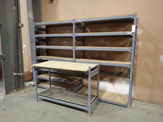 101in X 20in X 6ft 12-Shelf Shelving Unit c/w 4ft X 19in X 35in Shelf *Note: Buyer Responsible For Removal*