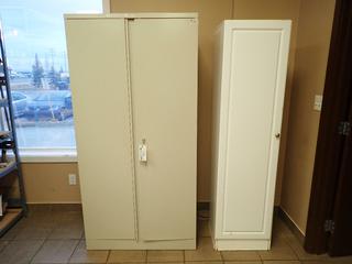 3ft X 18in X 6ft 2-Door Storage Cabinet c/w 18in X 17in X 70in Storage Cabinet