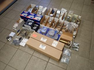 Qty Of Radiator Caps, Exhaust Clamps, T-Bolt Clamps, Spring T-Bolts, Non-Locking Fuel Caps, Rubber Latch, Metal Latch, Backup Alarm, Flex Pipe Handles And Assorted Supplies 