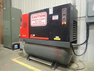 2009 Chicago Pneumatic QRS30 120-Gal 153PSI 230V Single Phase Rotary Screw Compressor, SN API445144 c/w 2019 Chicago Pneumatic CPX125 230V Single Phase Air Dryer. SN ITJ277454. Showing 1980hrs. 