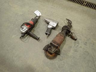 CP 1/2in Pneumatic Impact, Milwaukee 4 1/2in Grinder And Makita 5in Angle Grinder