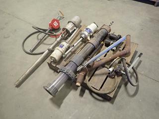 Graco President Air Powered Pump, (2) Graco Fireball 300 Air Powered Pumps, (1) Fill-Rite 5200 Series Piston Hand Pump And Assorted Supplies