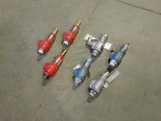 Qty Of Taylor Valve Technology 1in 1000PSI High Pressure Relief Valves c/w Mercer 1in 1200PSI Pressure Relief Valves