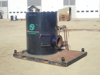 Solid Industrial Solutions 4ft X 4ft X 5ft Silencer Tank w/ 90in X 66in X 6in Skid. *Note: Buyer Responsible For Removal*