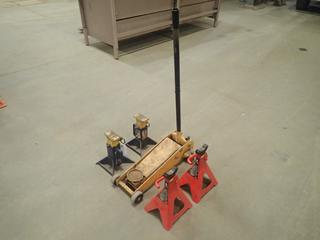 Hydraulic Floor Jack c/w (2) NAPA 7-Ton Jack Stands And (2) Propel 6-Ton Jack Stands