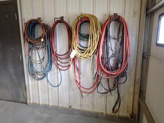 Qty Of Assorted Extension Cords, Air Hose, Booster Cables, Hydraulic Hose And High Pressure Hose