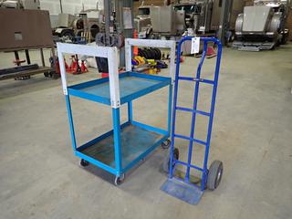 3ft X 2ft X 34in Shop Cart c/w Mastercraft Hand Truck