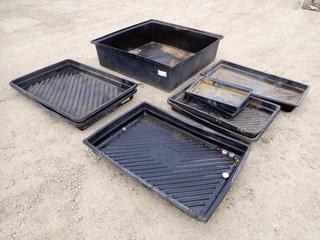 25 1/2in X 14in X 4in, 40in X 28in X 5in, 52in X 34in X 6in And 55in X 55in X 16in Spill Containment Trays