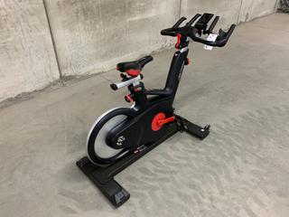 Life Fitness IC6 Spin Bike with Poly-V Belt  Drivetrain, WattRate TFT Touchscreen Console with Quick Start, Power Training, Heart Rate and FTP Power Test, S/N FBWB0006636-17G *Note: Console Broken*  (HIGH RIVER YARD)