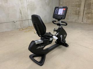 Life Fitness Model 95RS Life Cycle Recumbent Bike c/w Programmed Workouts & Touchscreen Display. S/N APB116145  (HIGH RIVER YARD)