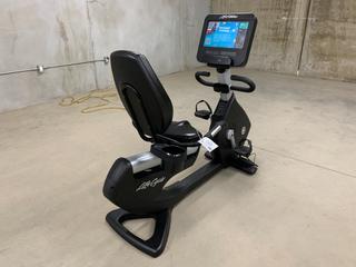 Life Fitness Model 95RS Life Cycle Recumbent Bike c/w Programmed Workouts & Touchscreen Display. S/N APB118433  (HIGH RIVER YARD)