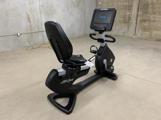 Life Fitness Model 95RS Life Cycle Recumbent Bike c/w Programmed Workouts & Touchscreen Display. S/N APB118428  (HIGH RIVER YARD)