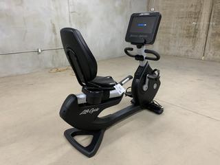 Life Fitness Model 95RS Life Cycle Recumbent Bike c/w Programmed Workouts & Touchscreen Display. S/N APB116144  (HIGH RIVER YARD)