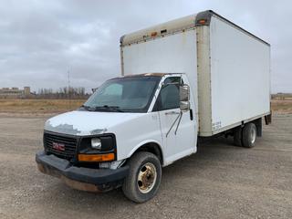 2005 GMC Savana G3500 S/A Van Body Truck c/w 6.0L V8, A/T, Maxon Power Tail Gate, 225/75R16 Tires, Dually, Showing 279,649 Miles, VIN 1GDJG31U451140780  (HIGH RIVER YARD)