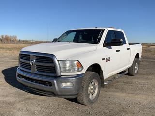 2013 Dodge Ram 2500 SLT Crew Cab 4x4 Pick Up c/w 5.7L V8 Hemi, A/T, AC, Headache Rack, Beacon, Wood Box Liner, 265/70R17 Tires, Showing 405,932Kms, VIN 3C6TR5DTXDG581567  (HIGH RIVER YARD)