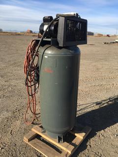 Pro 4000 Commercial Duty Air Compressor, Model 5KCR48SR85GW, 60 Gallon, 230V, 60Hz, 13.1A, 3450 RPM, 5HP, Single Phase, 125 PSI Max Pressure c/w Air Hoses *Note: Unknown Running Condition*  (HIGH RIVER YARD)