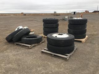 (5) Pallets of Assorted 11R24.5, 11R22.5, 285/75R24.5 And 295/75R22.5 Tires c/w Assorted Steel And Aluminum Rims  (HIGH RIVER YARD)