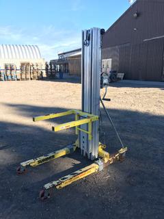 Sumner Model 2010 Material Lift, 29in (W) X 57in (L) X 76 1/2in (H), 1000lbs Max. Cap., 11.6ft Max Height, SN 8312  (HIGH RIVER YARD)