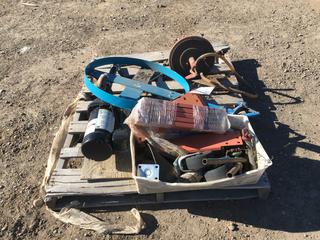 (2) Hand Pumps, 4-Wheel Barrel Dolly, Mastercraft 312223 Water Pump, Single Phase 60Hz 115/230V 3/4HP And Tote of Misc. Items  (HIGH RIVER YARD)